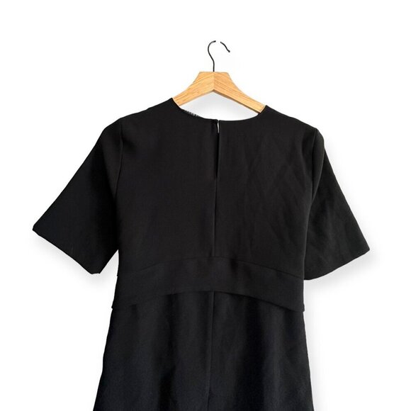 ZARA WOMAN V NECK Belted Asymmetrical blouse top, Black, Size S - Picture 8 of 14